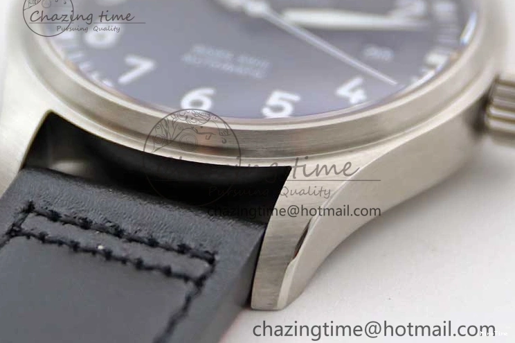 MIROTIME 0122 Vibrant Mark XVIII IW327001 SS M+F 1:1 Best Edition Black Dial on Black Leather Strap A 7055